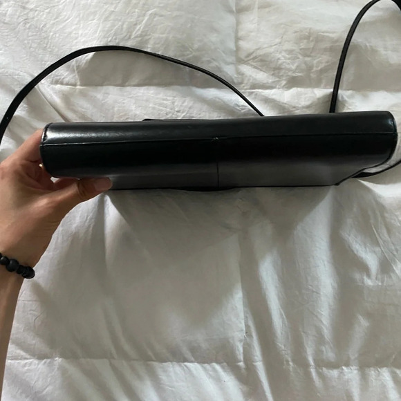 VINTAGE Sant’ Andrea Black Envelope Clutch Purse *boutique* - Picture 7 of 12
